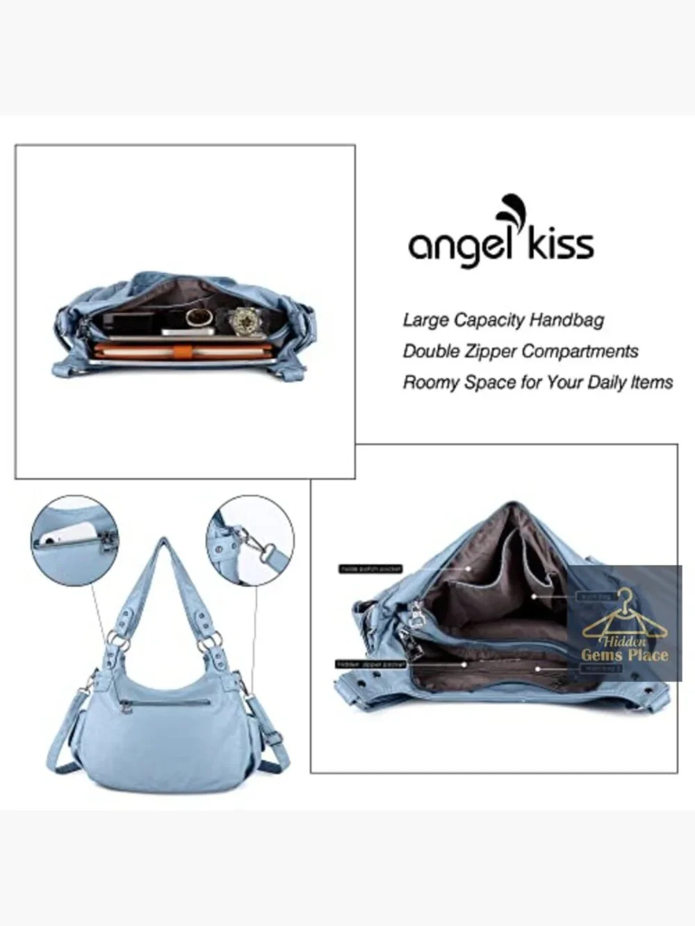 Large Faux Leather Crossbody Hobo Satchel Shoulder Handbag Tote Purse